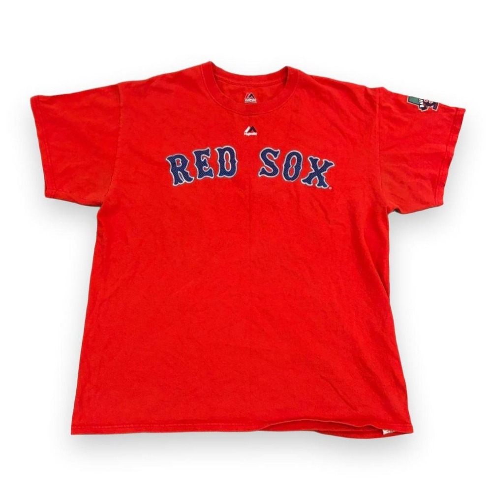 Boston Red Sox David Ortiz No. 34 Majestic Red T-Shirt Mens Large